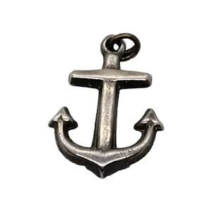 Vintage Charm Pendant 925 Sterling Silver 3D Anchor Navy Marines Boat Nautical